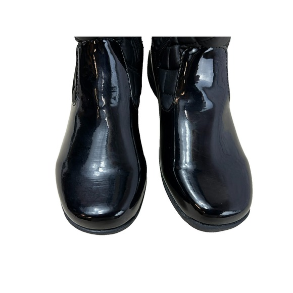 Weatherproof NWT Tall Boot Water Proof Black Patent Quilted Man Made Zipper 8.5 - Picture 5 of 7